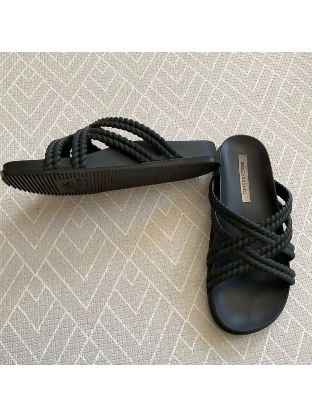 Melissa Black Braid gel slippers Slide size6 eu37
